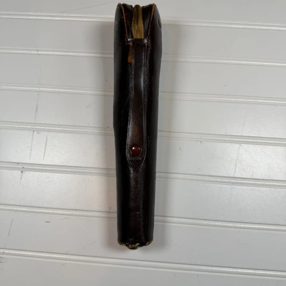 Vintage 1950s Adams Table Top‎ Tripod with Original Leather Case Chrome Black